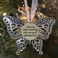 thumbnail image 4 of SLYNSHome 2Pcs Christmas Memorial Hanging Ornaments Butterfly I Have a Angel Watching Over Me I Call Him Dad(Mom) Hanging Decoration Xmas Memory Gifts for Loss of Loved One in Heaven (), 4 of 9