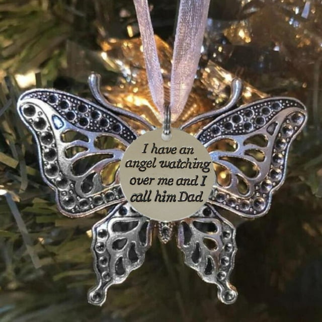 Creative Hollow Carving Exquisite Butterfly Memorial Family Pendant Christmas Tree Decoration Car Rearview Mirror Pendant
