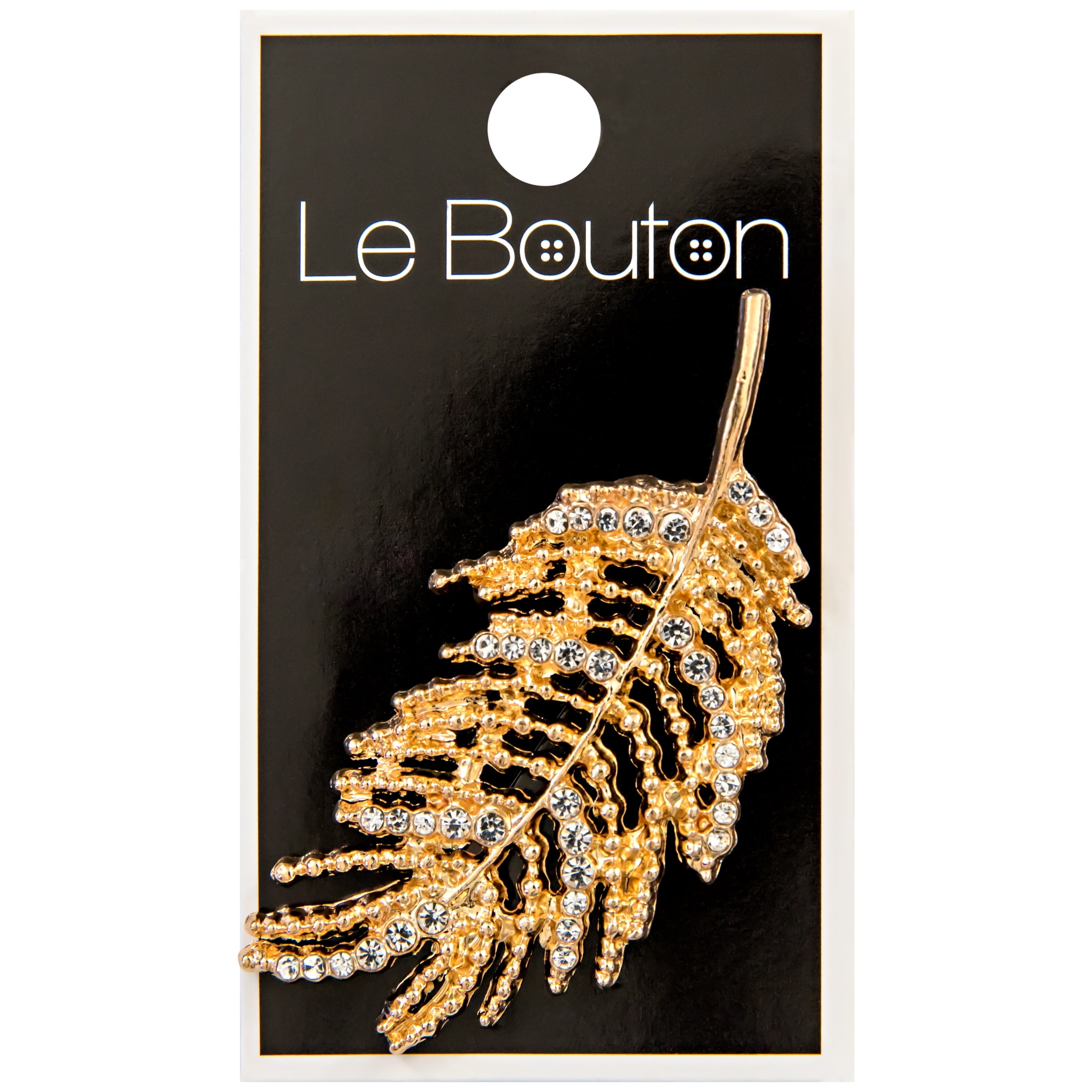 Le Bouton Gold 2 1/4" Fern Leaf Fashion Pin