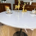 thumbnail image 4 of Clearance! Clear Round Plastic Tablecloth Protector Waterproof Oil-Proof PVC Table Cloth Stain-Resistant Wipeable Table Cover for Round Table 90" Round on Clearance B, 4 of 6