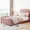 Pink, variant on Classic Stripe Headboard, Gray Upholstered | Artistic and Comfortable | Kids' Bedroom + Create a Playful Atmosphere