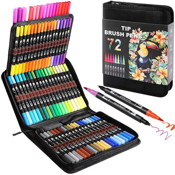 Set de rotuladores artísticos TOSHARE Double Brush, 72 colores, para niños y adultos
