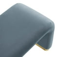 thumbnail image 6 of Modway Koda 60" Performance Velvet Waterfall Long Bench in Brass Cadet Blue, 6 of 9