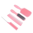 thumbnail image 4 of Juego de cepillos y peines para el cabello BuyWeek Cepillo de pelo con paleta 4 piezas ABS TPE Nylon Fibra de carbono, 4 of 14