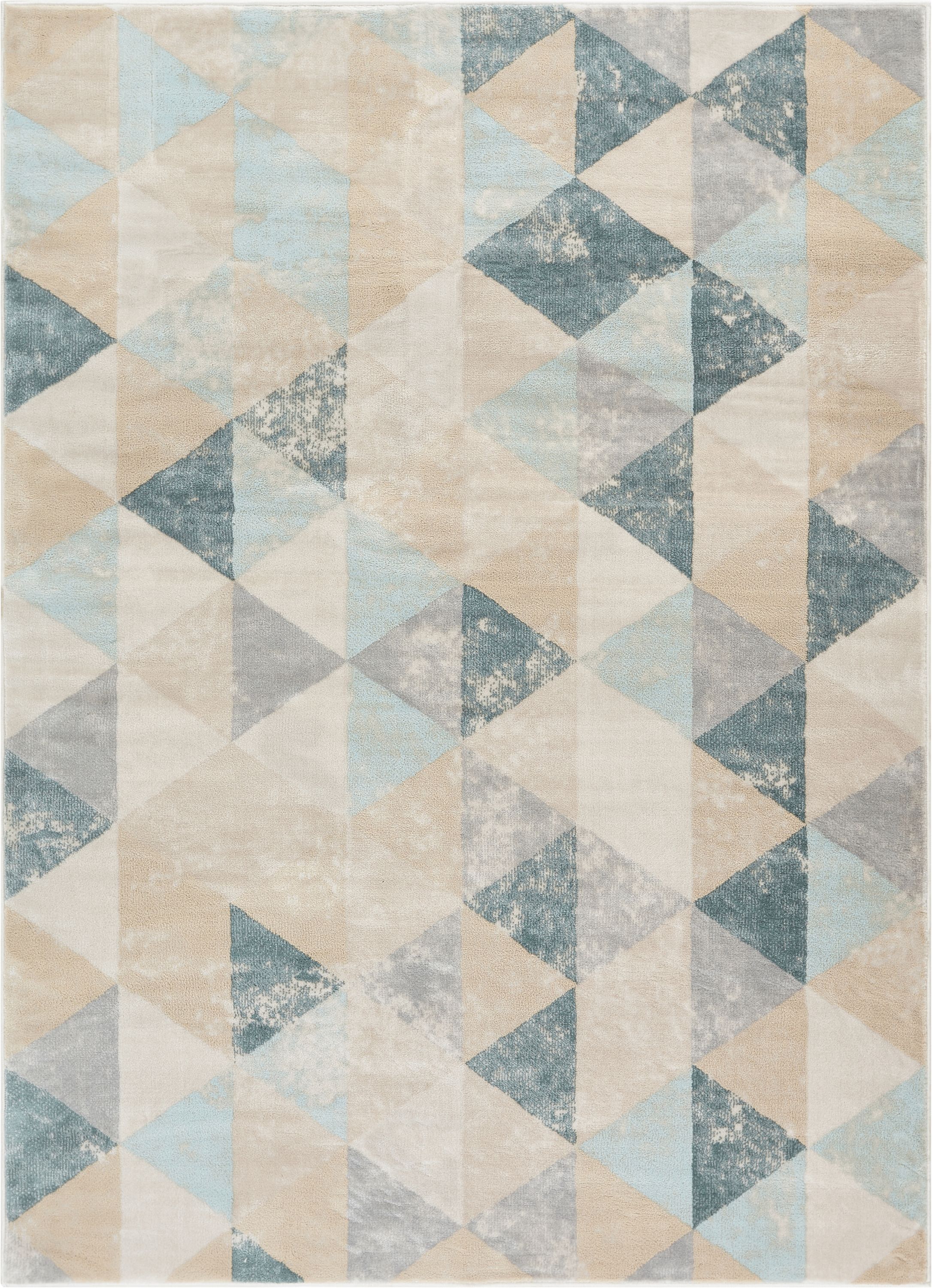 Well Woven Kensington Lancaster Blue Vintage Modern Geometric Overdyed 9'3" x 12'6" Area Rug