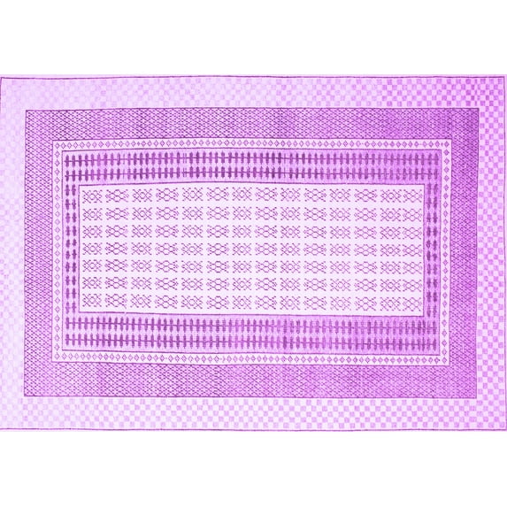 Ahgly Company Indoor Rectangle Southwestern Purple Country Area Rugs, 7' x 9'
