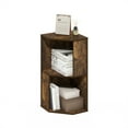 thumbnail image 5 of Furinno Econ 2-Tier Freestanding Corner Shelf Bookcase, Bookshelf, Amber Pine, 5 of 6