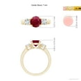 thumbnail image 6 of ANGARA Natural Classic 1.4 ct Ruby and Diamond Three Stone Engagement Ring in 14K Yellow Gold for Women (Size-7mm) | July Birthstone, Birthday, Anniversary, Jewelry Gift for Women | Natural Ruby Ring, 6 of 11