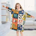 thumbnail image 5 of FORMRS Wearable Blanket Hoodie with Sleeves for Kids Cozy Flannel Sweatshirt, Floral Patterns, 5 of 7