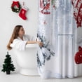 thumbnail image 5 of Christmas Bathroom Shower Curtain Cute Red Snowman Xmas Pine Leaf Winter Snowflake Waterproof Washable Shower Curtains for Bathtub Bath Decor with Grommets and Hook 66 X 72 Inch, 5 of 8
