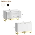 thumbnail image 3 of Moderno buffet sideboard: con 3 doors y a estante, wood credenza consola gabinete in blanca color, 3 of 7