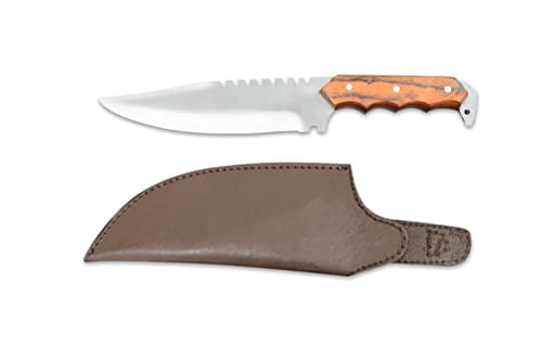 ALMAZAN® Custom Handmade Bushcraft Knife, Outdoor Knife, Camping, Survival Knife Hunting Carbon Steel Full Tang, Leather Sheath