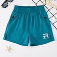 thumbnail image 2 of Bovxnpu Boys Casual Athletic Shorts Kids Solid Elastic Ice Silk Elastic Waist Summer Sports Shorts, 2 of 6