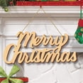 thumbnail image 3 of Letrero de madera de Feliz Navidad, adorno de madera rústico desgastado sin terminar, etiqueta de regalo colgante para árbol de Navidad, decoración para el hogar y la boda, 3 of 4