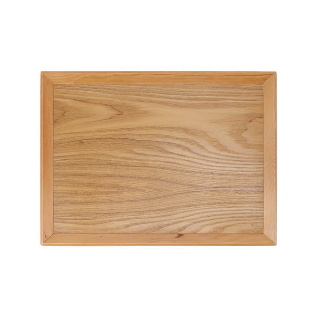 Bandeja rectangular de madera multifuncional para servir frutas, comida, pizza y reuniones al aire libre, 40 x 30,5 cm