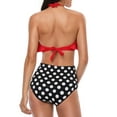 thumbnail image 3 of TOPGOD Parent-child Bikini Set Mom and Girl Ruffle Halter Vest and Dot High Waist Shorts Swimsuit, 3 of 7