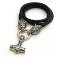 thumbnail image 4 of K-KED Gold&silver Norse Viking Stainless Steel Wolf &thor Hammer Pendant Neckl, 4 of 4