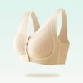 thumbnail image 4 of Ohufall Womens Bra Plus Size Front Buckle Gathered Bra Fixed Cup Seamless Back Comfort Everyday Bras, 4 of 4