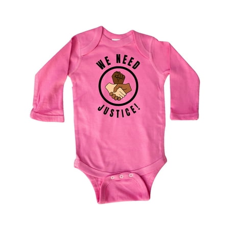 

Inktastic Black History Month We Need Justice Hands Gift Baby Boy or Baby Girl Long Sleeve Bodysuit