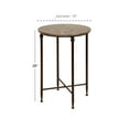 thumbnail image 4 of DecMode 18" x 26" Brown Marble Accent Table with Bronze Metal Legs, 1-Piece, 4 of 11