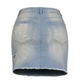 thumbnail image 5 of RUTAYY Women Juniors Casual Distressed A-Line Denim Short Skirt Solid Color Flowy Swing Pleated Beach Skirts, 5 of 7