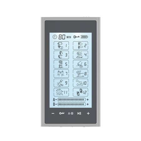 HealthmateForever T12AB2 Touch Screen TENS Muscle Recovery & Pain Relief Therapy (Silver on Black)