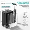 thumbnail image 2 of Electric Rideable Suitcase Scooter, MOOJAY 20 Inch Smart Ride-on Luggage for Adults, 25L Airline Approved Carry-on with TSA Lock&USB Charging, Lightweight Travel Scooter with Detachable Battery-Silver, 2 of 6