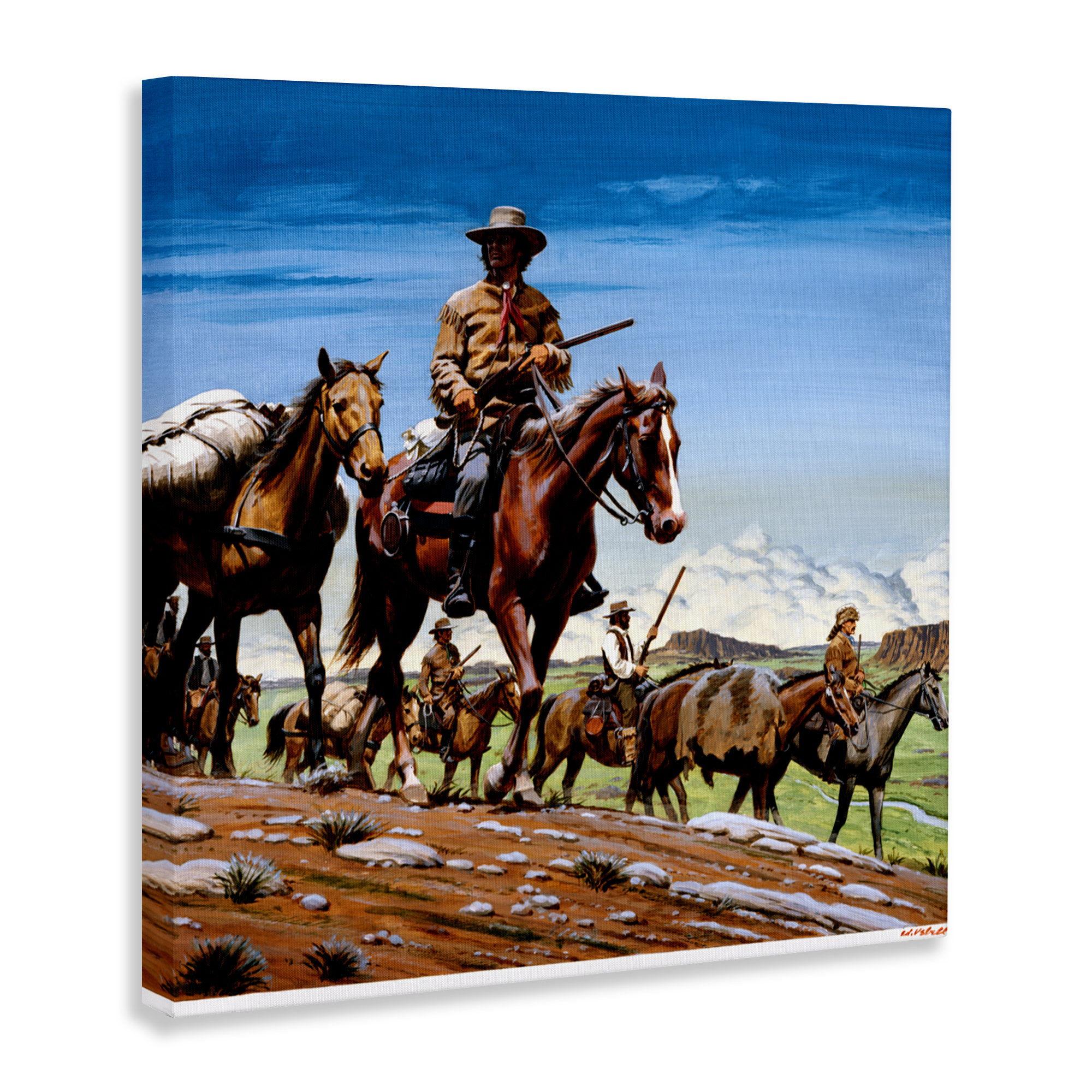 Santa Fe Trail Cowboys Canvas Wall Art, design by Wind River Studios