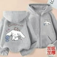 thumbnail image 4 of Kawaii Sanrio Cartoon Hoodie My Melody Autumn Winter Keep Warm Jacket Fit Adult Child Parent-Child Clothing Coat Girl Gift, 4 of 29