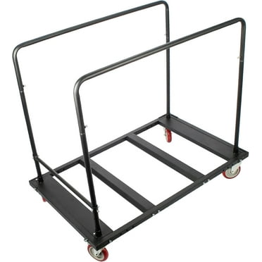 60" Round Folding Table Cart,Folding Table Dolly with Wheels,Heavy Duty Table Trolley Bearing Capacity of 10pcs Round Tables Suit for Hotels, Banquet Halls and Weddings