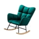 thumbnail image 1 of Mecedora,Mecedora tapizada moderna Sillón confort,Lazy Chair Sillón elegante para sala de estar,Sillón mecedor con reposabrazos,Sillón de espacio pequeño Balcón Silla de uso Verde oscuro, 1 of 8