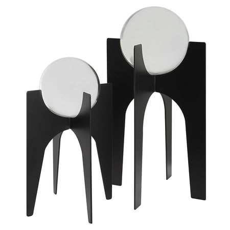 

Uttermost Ellianna Crystal Set Of 2 Spheres On Black Base 18053