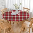 thumbnail image 3 of Red and Green Christmas Plaid Pattern Round Fitted Tablecloth with Elastic Edge,Dining Table Cover Waterproof,Outdoor Round Tablecloth for Camping,Dining,Indoor and Outdoor, 3 of 7