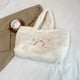 thumbnail image 5 of Bolso Hombro Felpa para Mujer Mano Informal Con Lazo Peludo Compras Suave (Beige), 5 of 8