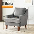 thumbnail image 3 of Ktaxon Fabric Accent Chair, Reading Armchair with Removable Cushion, Single Sofa with Extra Seat Depth for Living Room Bedroom Light Gray, 3 of 10