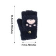thumbnail image 3 of Penkiiy Mittens for Women Fashion Non-slip Jairon Warm Winter Artificial Knitting Wrist Flip Gloves Mittens Gray Mittens, 3 of 3