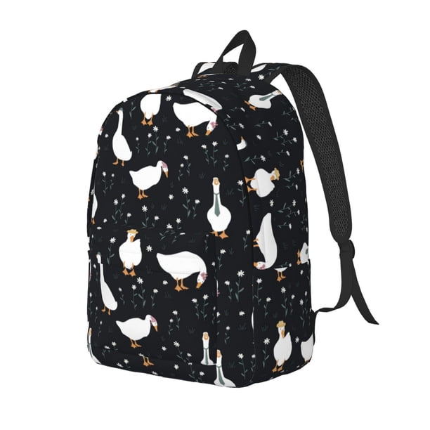 Balery Fashionable Goose Mochila Clásica Impresa Básica para Viaje, Mochila Escolar Resistente al Agua, Mochila de Lona con Correas Ajustables-Medium