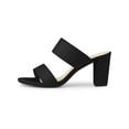 thumbnail image 7 of BLISSFUL STEP Women's Open Toe Chunky High Heel Slide Sandals Black 8, 7 of 7