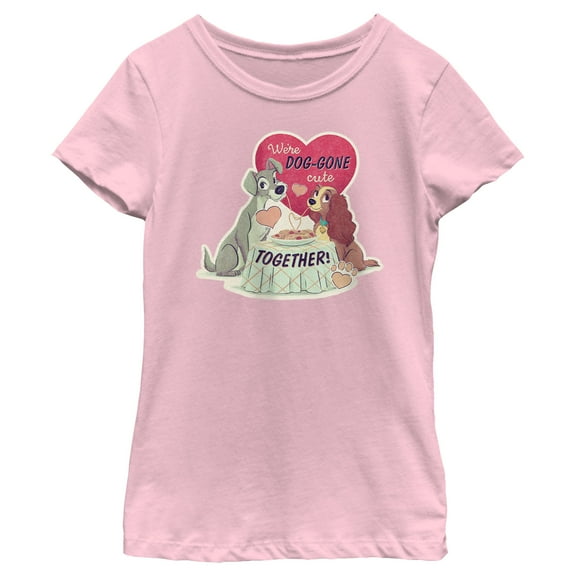Girl's Lady and the Tramp We're Dog-Gone Cute Graphic Tee Light Pink Small