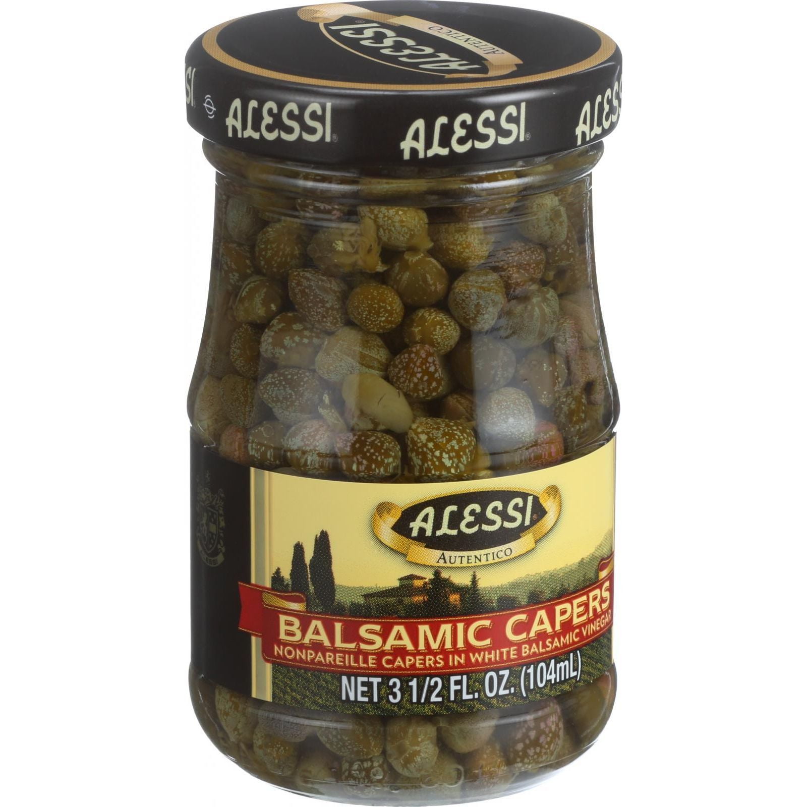 Alessi Capers in White Balsamic Vinegar 3.5 oz Case of 6 by