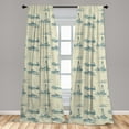 thumbnail image 5 of Ambesonne Lighthouse Curtains, Summertime Lines Print, Pair of 28"x84", Dark Blue Beige, 5 of 5
