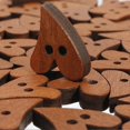 thumbnail image 3 of 100pcs Buttons Heart Shape Unfading Wood Brown Sewing Buttons For Sewing, 3 of 5