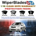 thumbnail image 2 of 2010 Toyota Yaris Beam Wiper Blades Wipers w/1yr Warranty (Set of 2) (WiperBladesUSA), 2 of 5