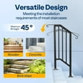 thumbnail image 6 of SPECSTAR 2-Pack Hand Rails for Outdoor Steps, 2 Step Galvanized Steel Railing Kit, Curved Ends and Safty Balusters Exterior Hand Railing, 6 of 8