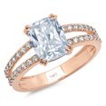 thumbnail image 7 of Solitaire with Accents Engagement Ring for Women - 3.48ct Simulated Blue Diamond in 14K Rose Gold Promise Ring, 7 of 7