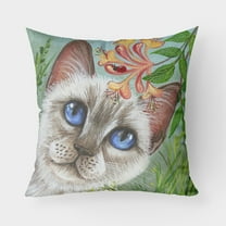 Carolines Treasures JYJ0173PW1818 White Cat Saphire Eyes Canvas Decorative Pillow 18H x18W multicolor