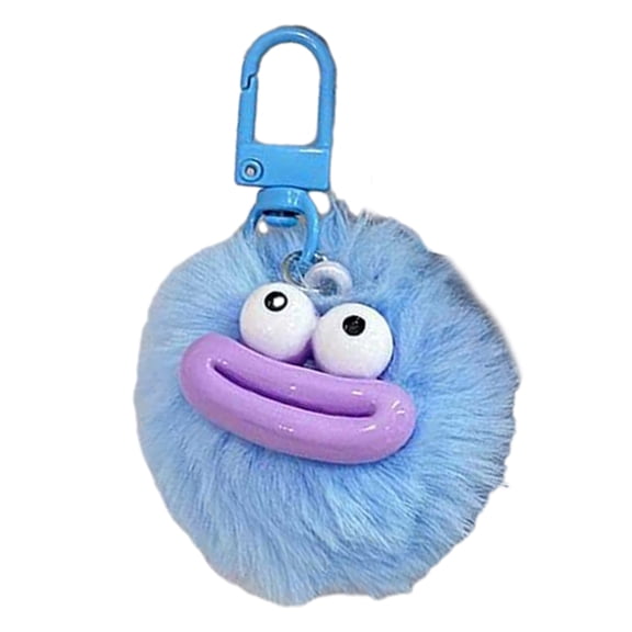 Necvior Sausage Mouth Keychain Ball Pendant Keyring Beaded Mobile Phone Accessory Ball Shape Keyring Vintage Sausage Mouth Keychains Colorful Bag Decoration