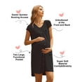 thumbnail image 3 of Ekouaer Nursing Nightgown Labor and Delivery Gown Maternity Dress Sleepwear for Breastfeeding V Neck Short Sleeve Nightshirt with Button, 3 of 7