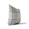 thumbnail image 3 of Christopher's Plaid Taupe Throw Pillow, 3 of 4
