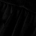 thumbnail image 7 of VEKDONE Velvet Maxi Dress for Women Short Sleeve Crewneck Smocked Waist Dress Solid Color Slim Fit Pleated Long Dress Cocktail Dresses Black M, 7 of 7
